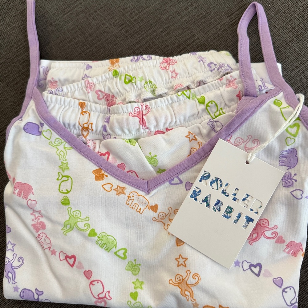 Roller Rabbit NWT Women’s Icon Wave Mischa Set Pastel Pajamas Size Medium